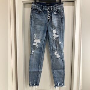 Judy Blue Skinny Fit Distressed Jeans
